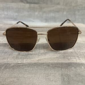Peepers Reading‎ Sunglasses Gold Rim Aviator Big Sur +3.00 With Case Unisex